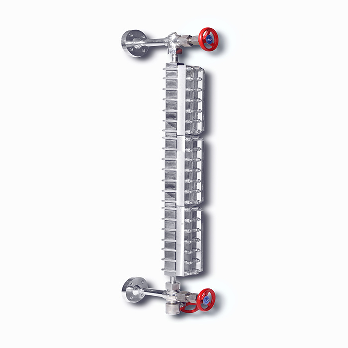 Three-window reflection type monochrome medium and low pressure glass plate level gauge (anti-frost type)